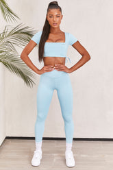 Slinky Crop Top in Ice Blue