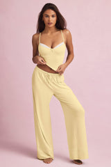 Modal Mid-Rise Pyjama Trousers in Pastel Yellow