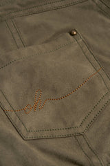 Lace-Up Mid-Rise Shorts in Dark Khaki