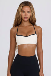 Soft Active Sweetheart-Neck Sports Bra in White