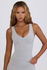 Soft Active V-Neck Tank Top in Grey Marl