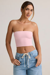 Modal Strapless Crop Top in Baby Pink