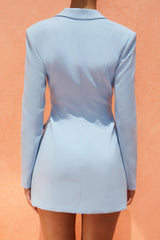 Back On The Block Cut Out Blazer Dress in Pastel Blue