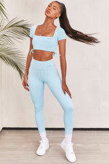 Slinky Crop Top in Ice Blue