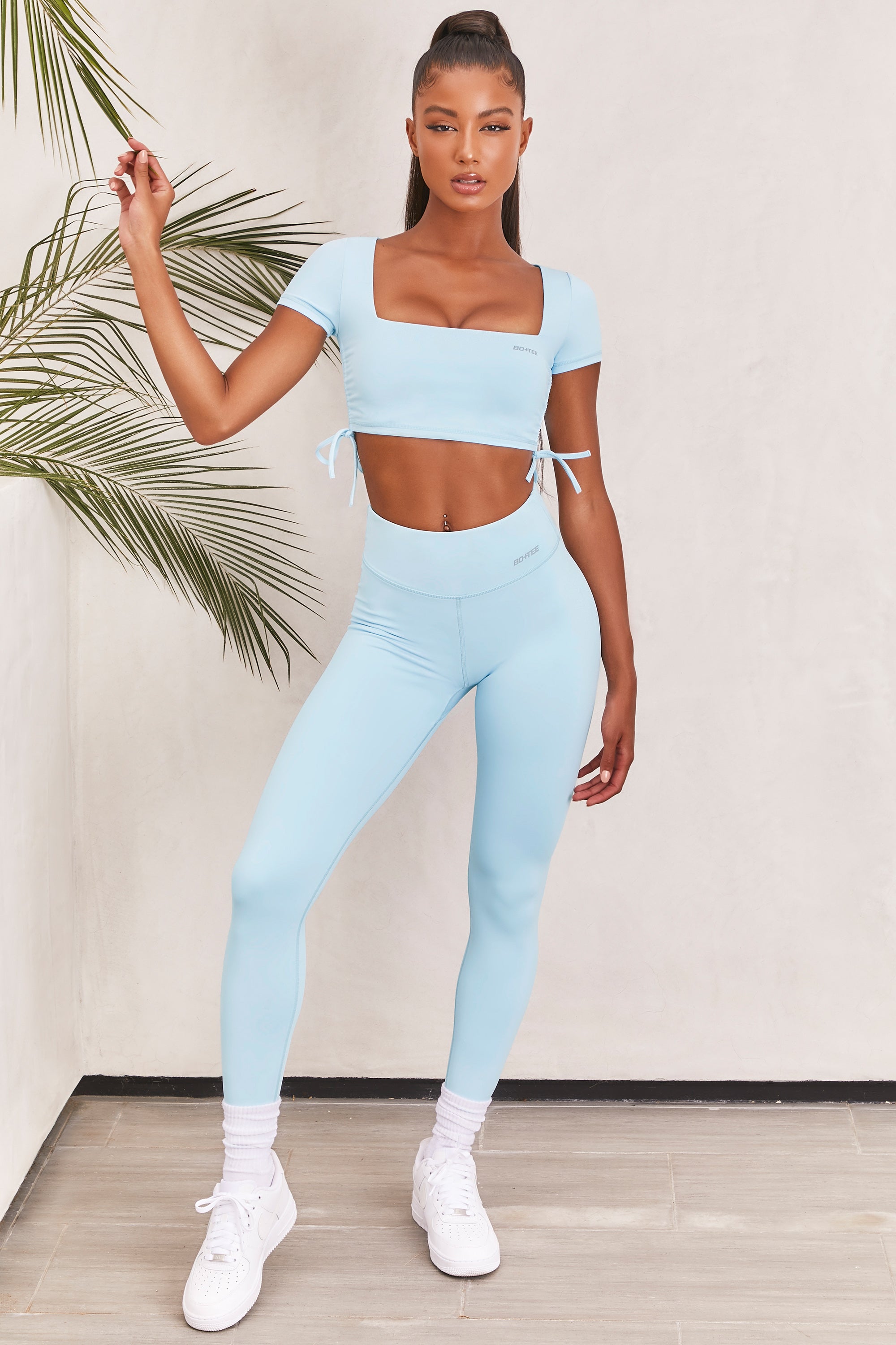 Slinky Crop Top in Ice Blue
