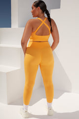 Surge Petite Curved Waist Seamless Leggings in Light Orange