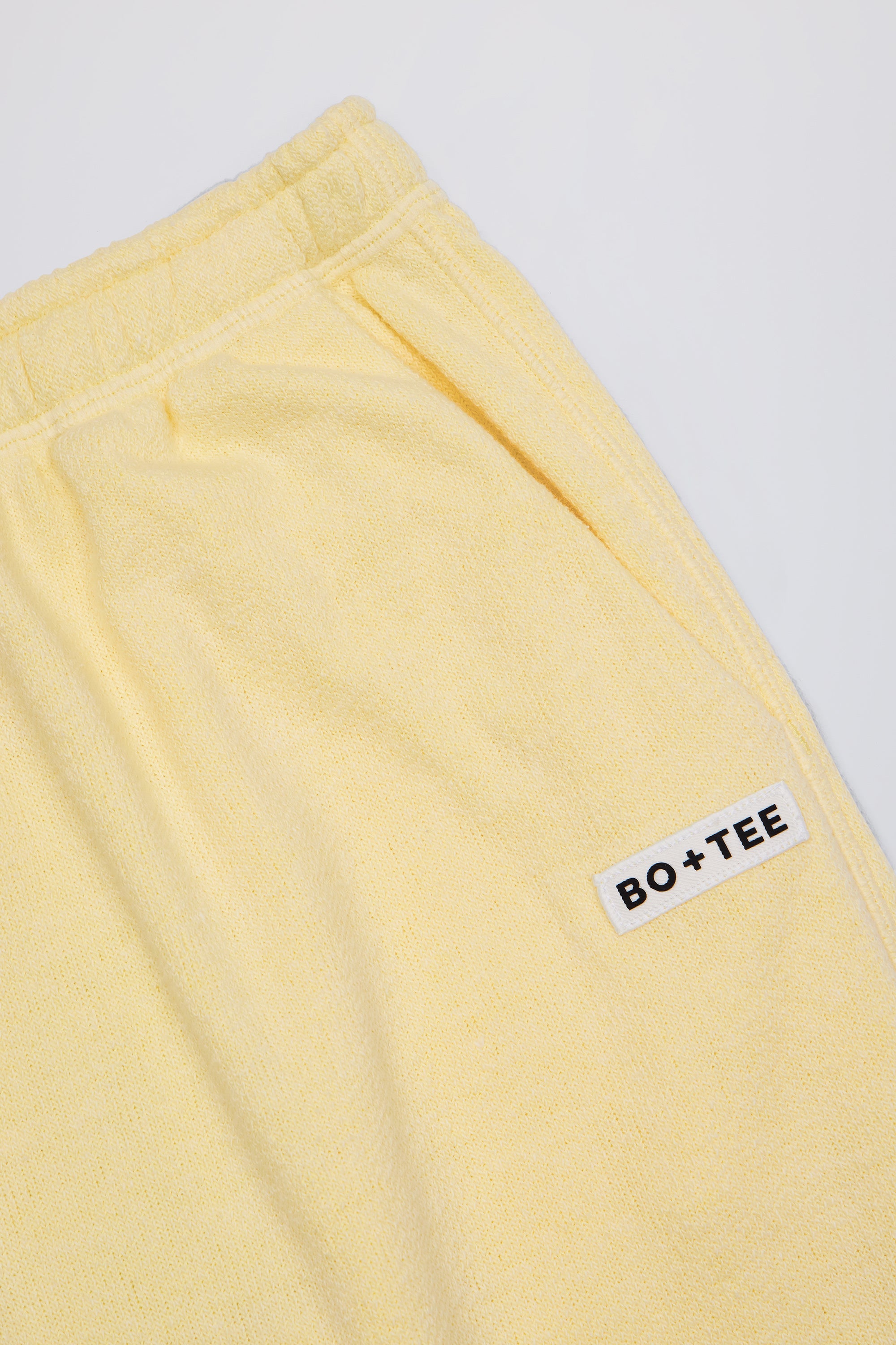 Button-Detail Low-Rise Wide-Leg Joggers in Lemon