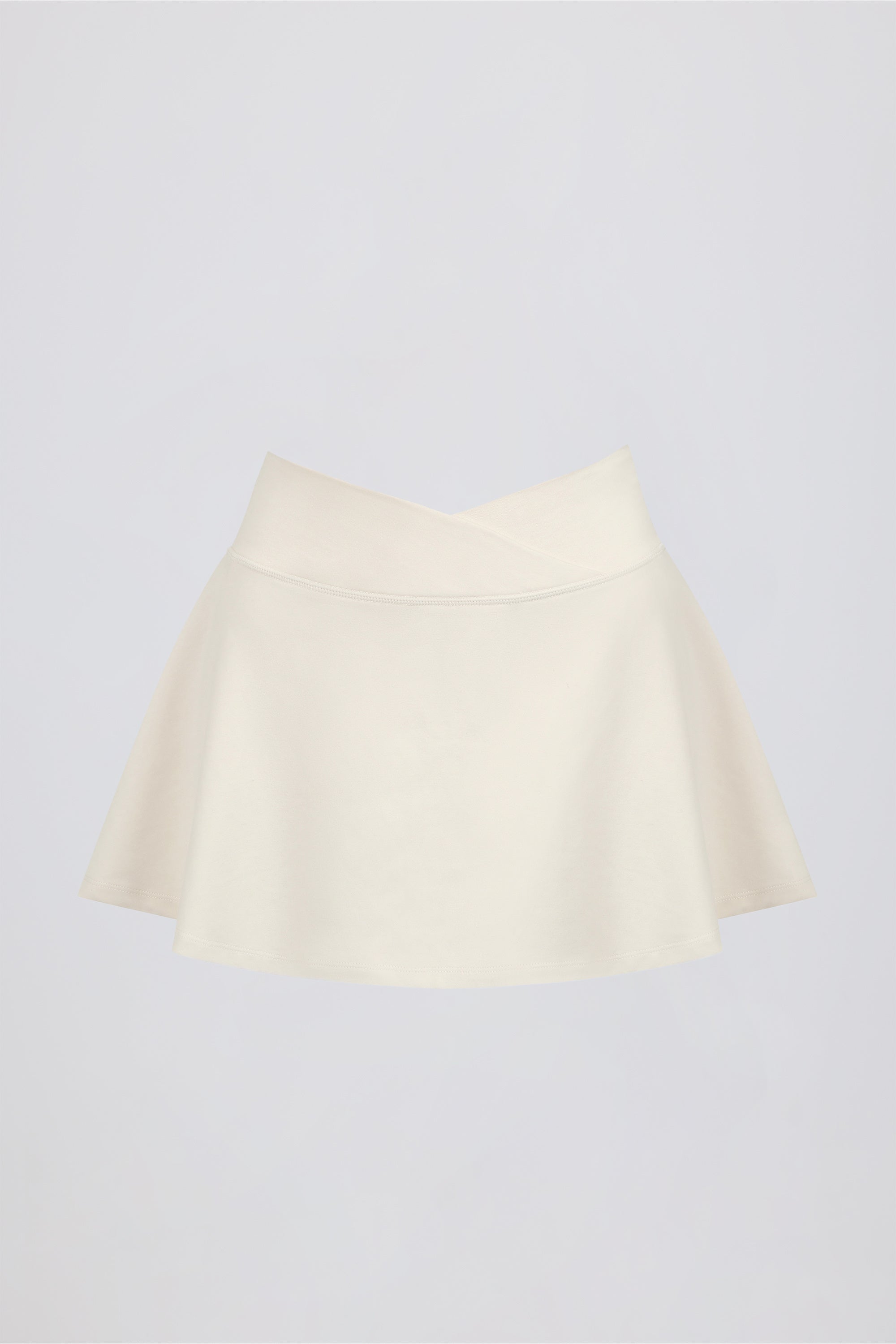 Crossover Mini Skort in Ivory Marl