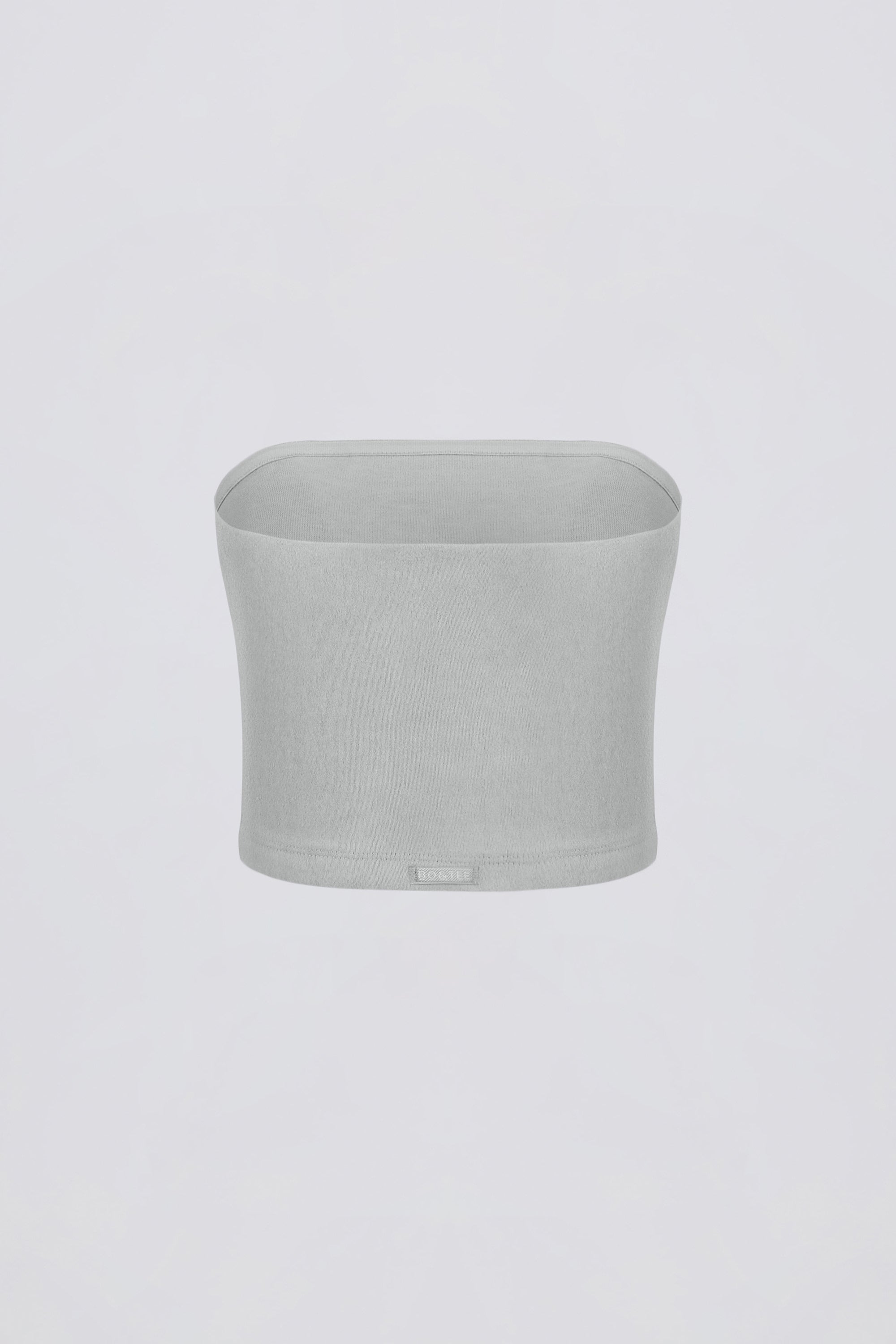 Brushed Jersey Bandeau Top in Fog Grey