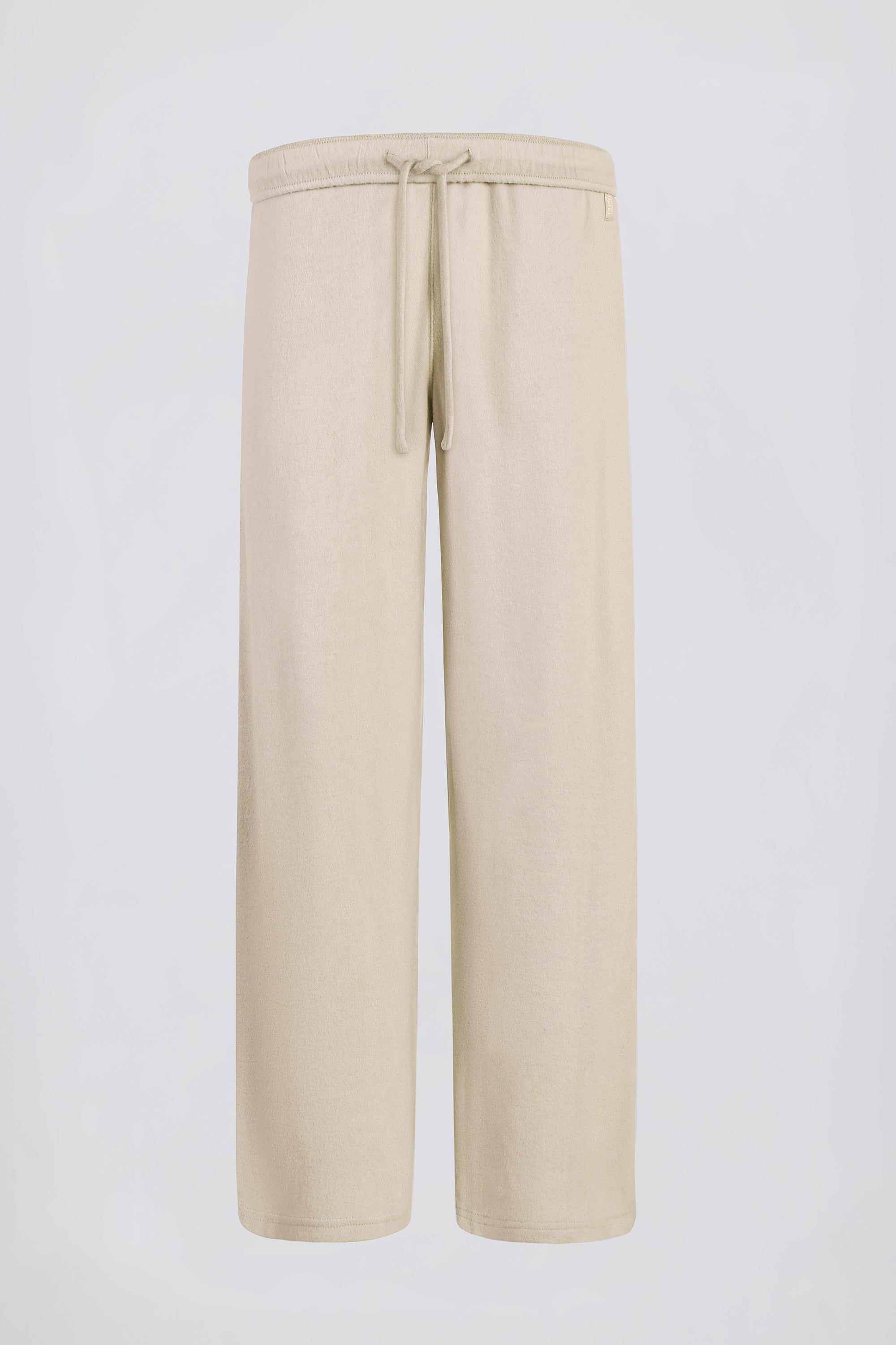 Brushed Jersey Wide-Leg Joggers in Ecru
