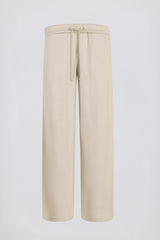 Brushed Jersey Wide-Leg Joggers in Ecru