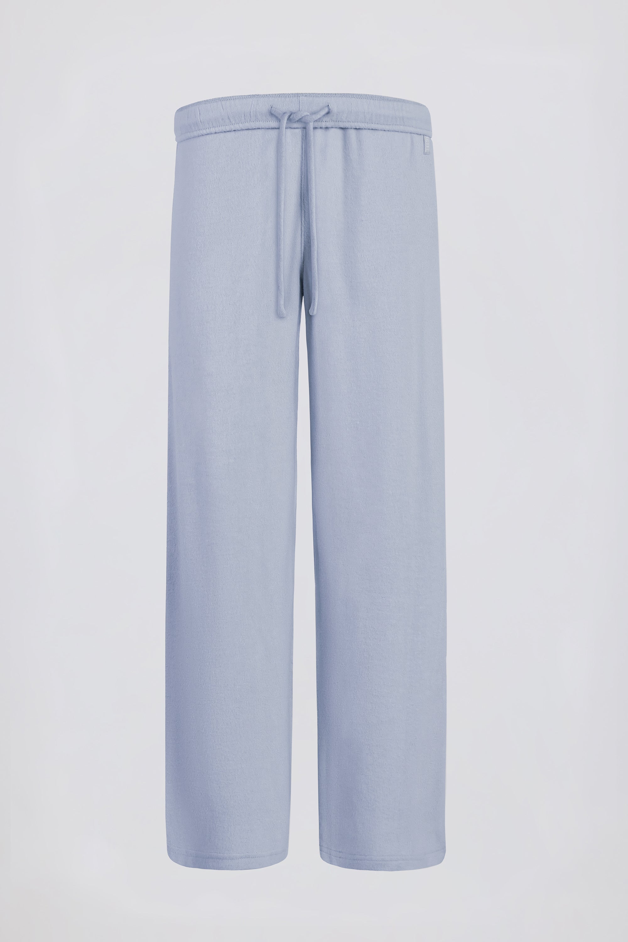 Brushed Jersey Wide-Leg Joggers in Soft Blue