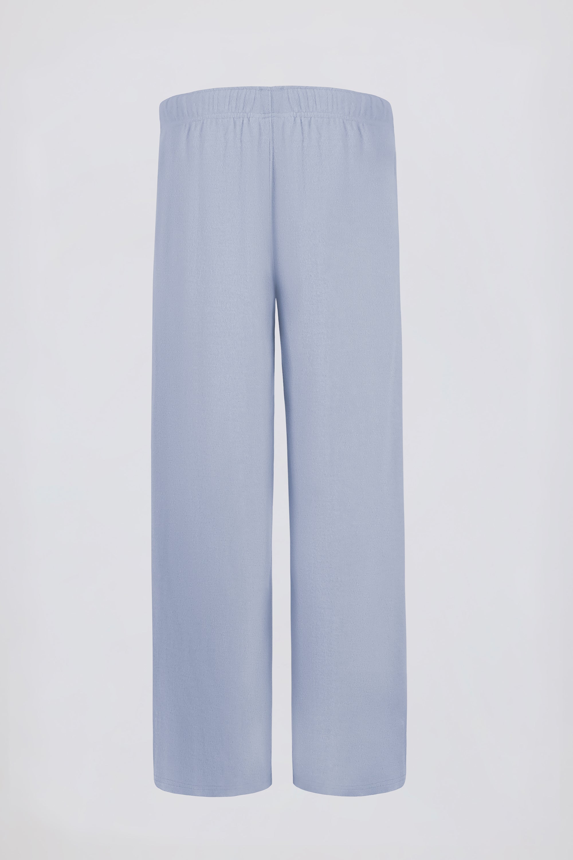 Brushed Jersey Wide-Leg Joggers in Soft Blue