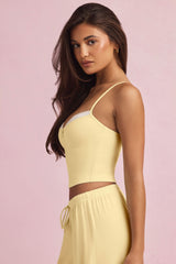 Modal Camisole Pyjama Top in Pastel Yellow