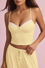 Modal Camisole Pyjama Top in Pastel Yellow