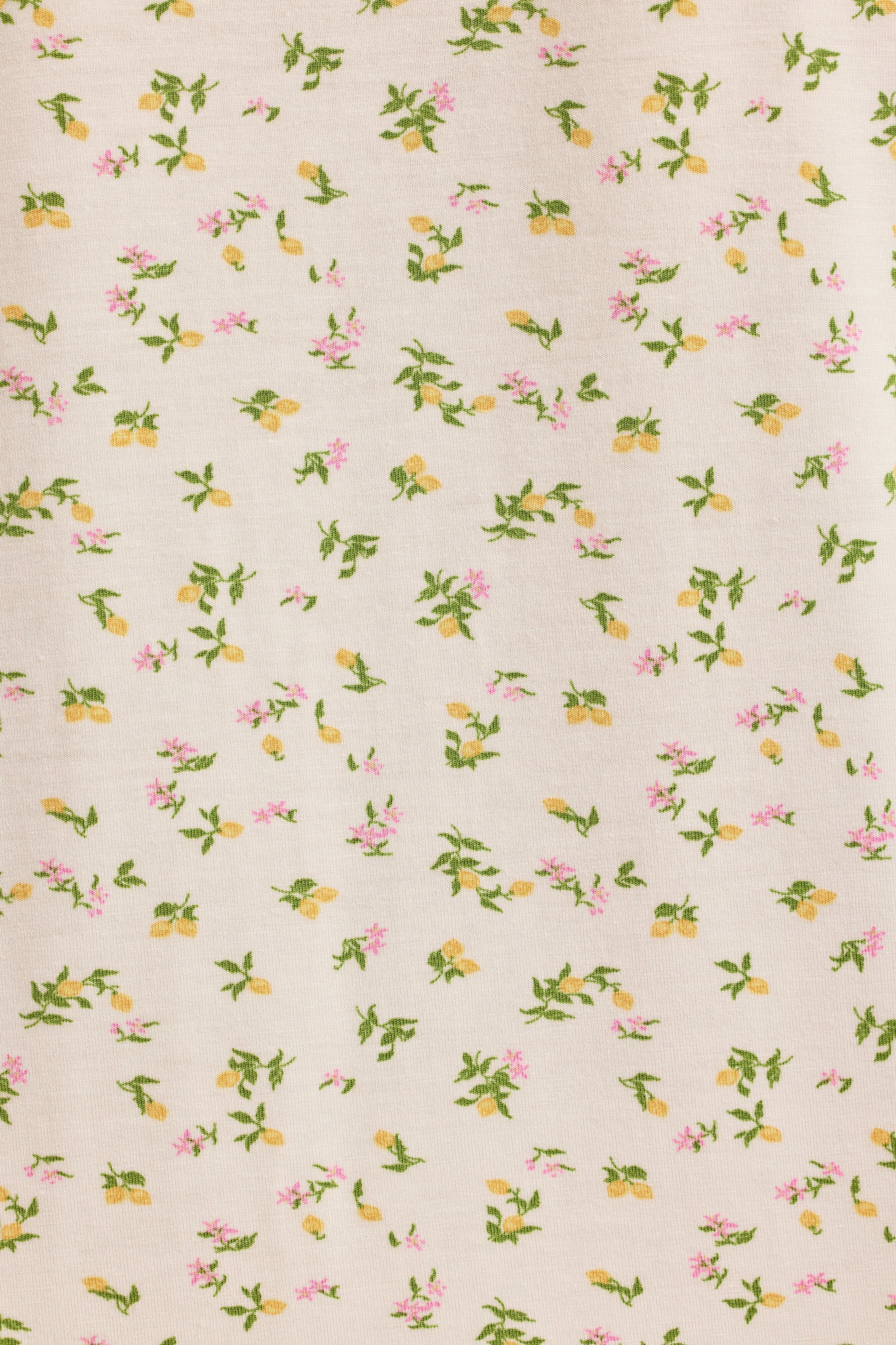 Modal Ruffle-Trim Pyjama Shorts in Lemon Print