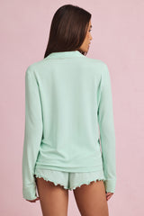 Modal Long-Sleeve Pyjama Top in Mint