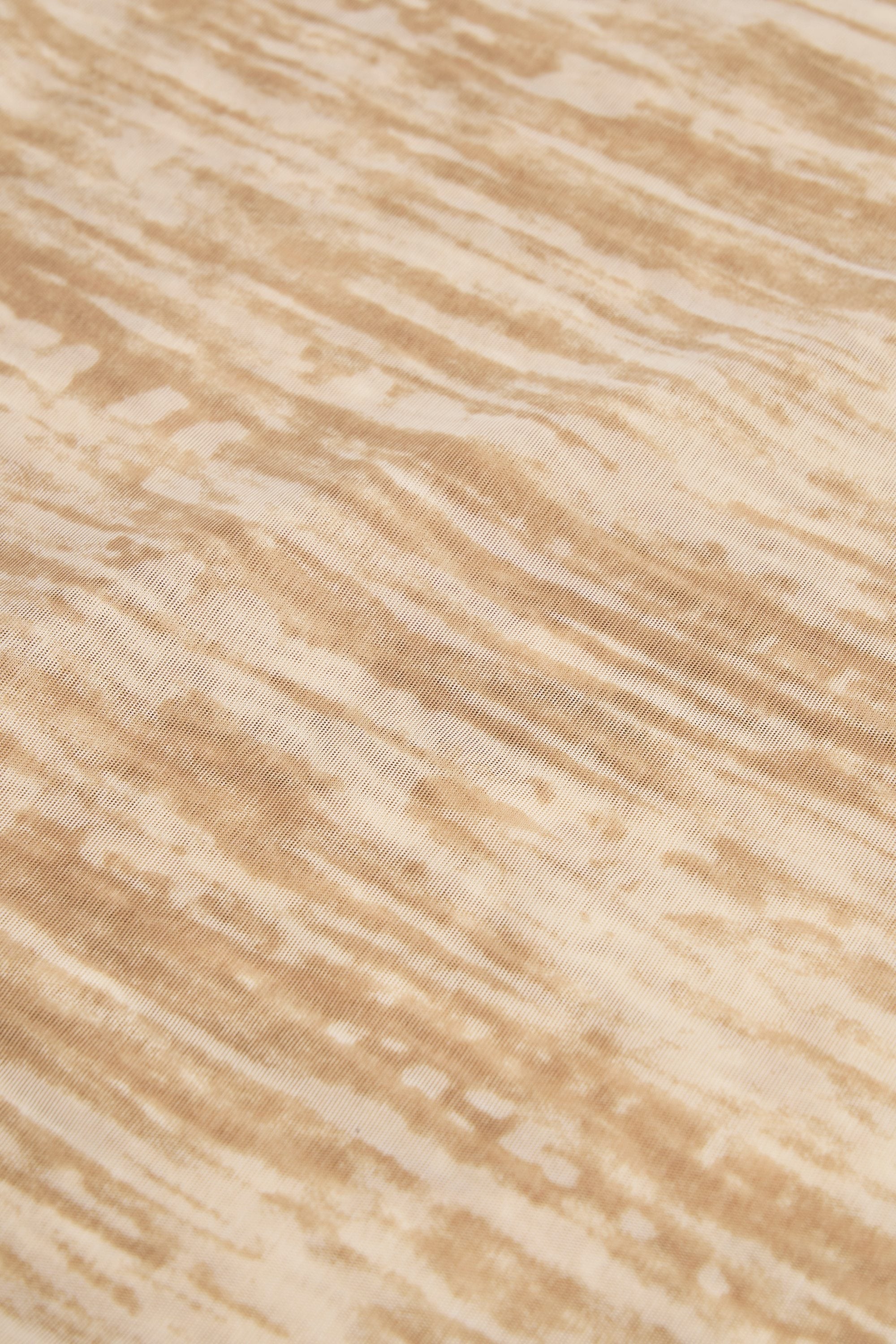 Ruffled Asymmetric Mid-Rise Maxi Skirt in Tan Print