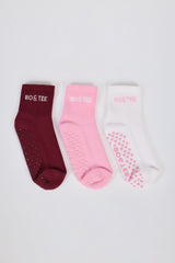 Pilates Sock Bundle in Multi Pink