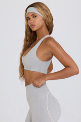Soft Active V-Neck Sports Bra in Grey Marl