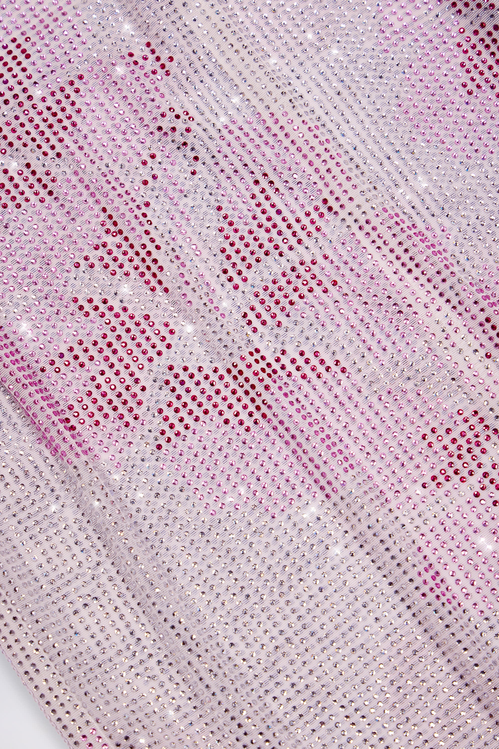 Embellished Cowl-Neck Maxi Dress in Pink and White Hotfix